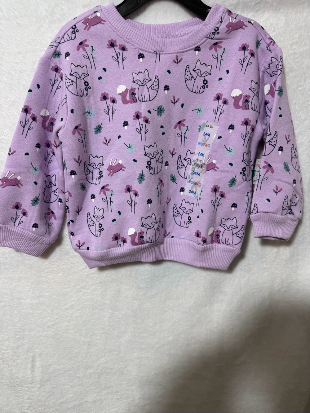 Lilac Fox Print Toddler Sweatshirt